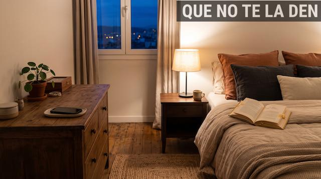 Dormitorio preparado para desconectar de las pantallas antes de dormir