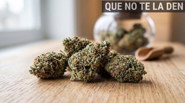 Flores de CBD observadas de cerca para comprobar su calidad